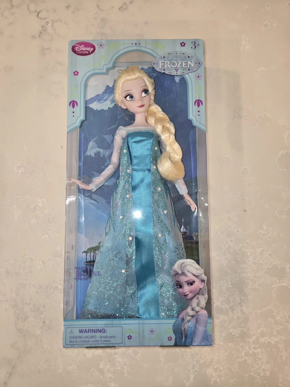 Disney Elsa Sparkling Teal & Blonde Braid Doll